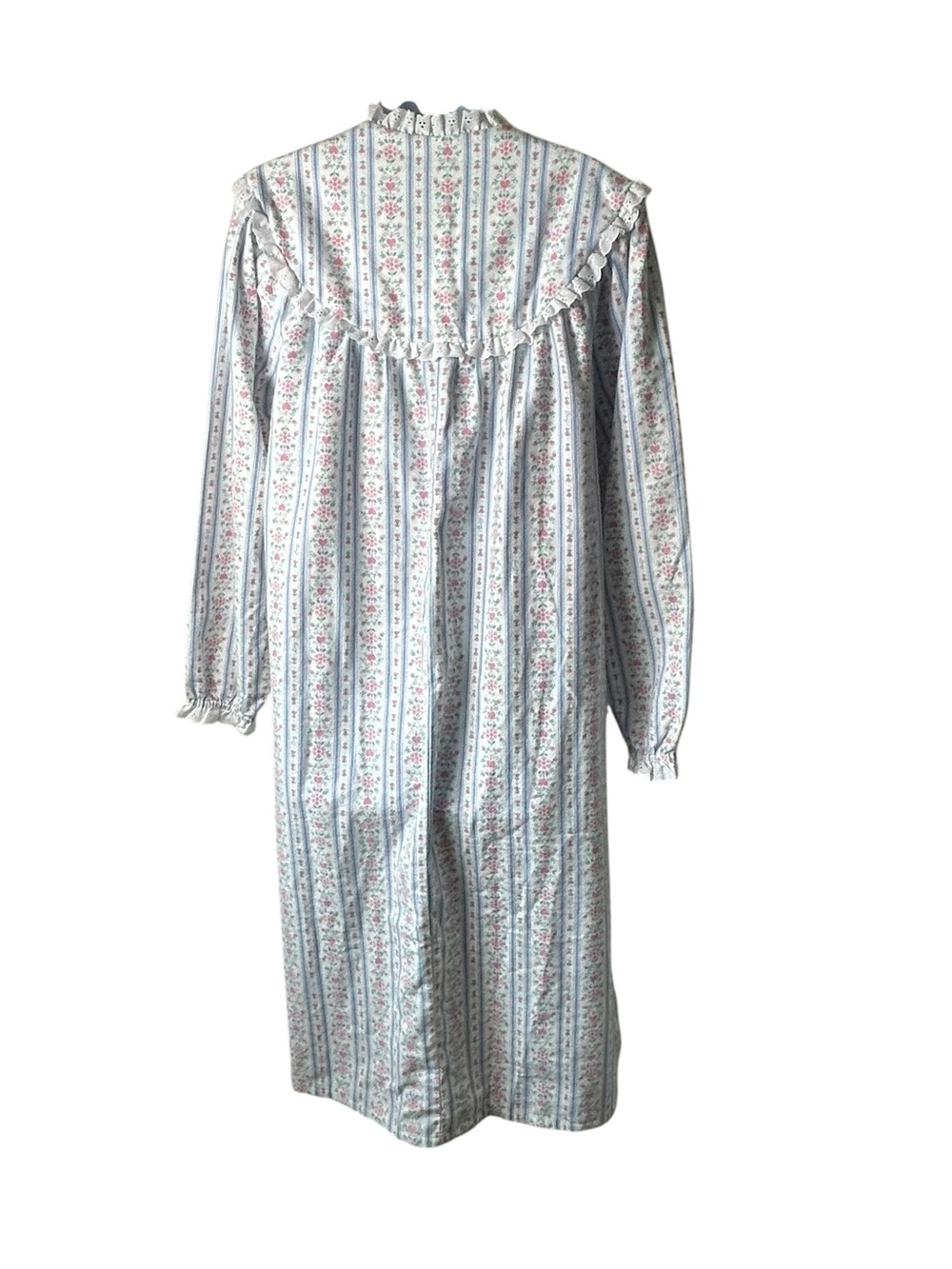 Lanz of Salzburg Traditional Flannel Nightgown Size Small Floral Tyrolean Sleep - Picture 5 of 9